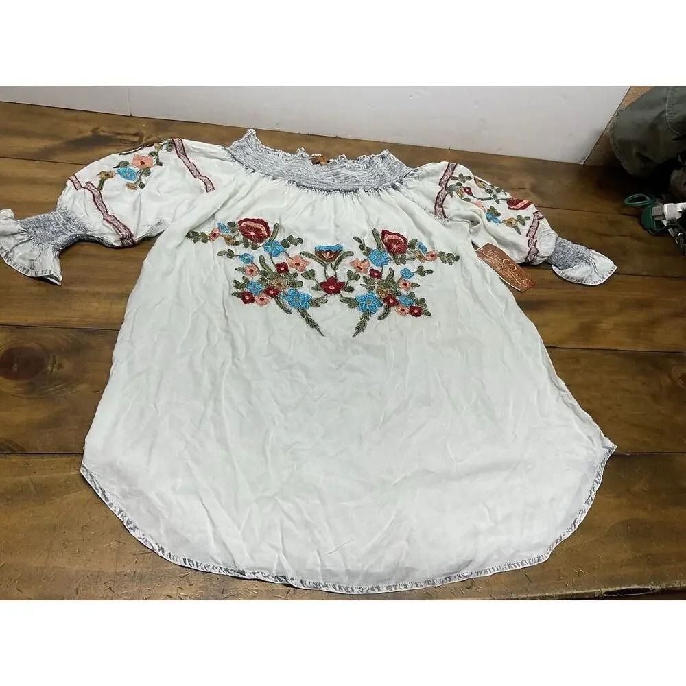 Scully Womens Size XL Floral Embroidered Tunic Top NWT